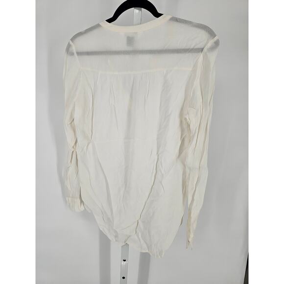 Old Navy Women's White Long Sleeve Button Front Popover Blouse Top Size S/P - Picture 1 of 3